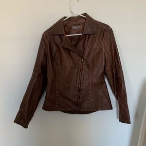 Brown faux leather jacket